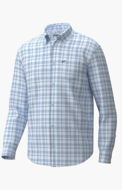 NEW SOUTHERN POINT CO. boy's hadley luxe button down shirt in sky blue plaid